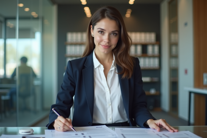 Jeune femme professionnelle en HR dans un bureau moderne